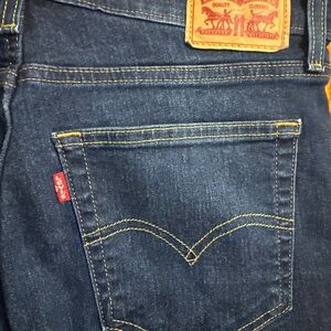 Levi's Indigo Straight Leg Jeans with Yellow Stitching